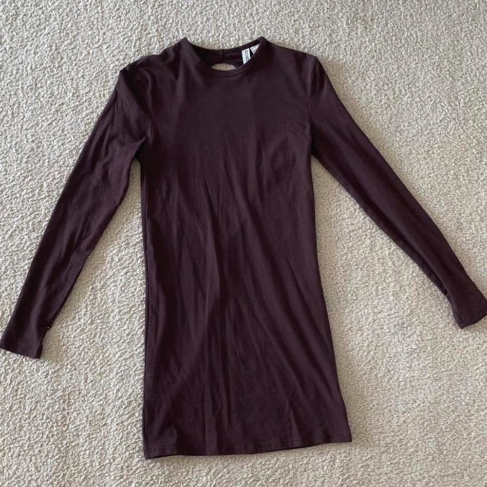 Long Sleeve Brown Dress